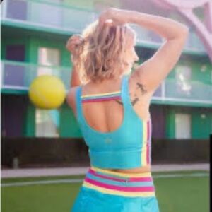 Crowned Athletics Teal metallic Crop Top